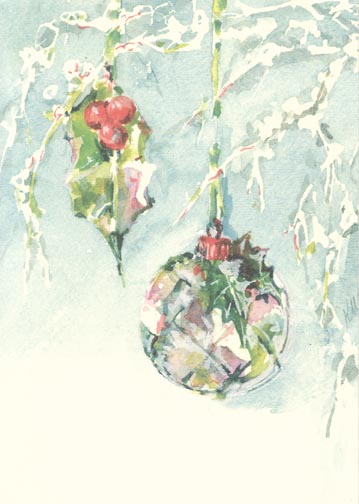 Ice Ornaments Greeted Christmas Card